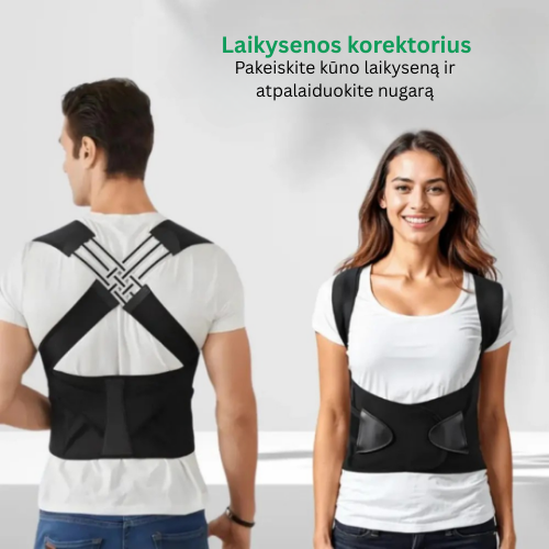 Laikysenos Korektorius – Stovėk tiesiai. Palengvink nugarą. Pajusk skirtumą jau nuo pirmos dienos.