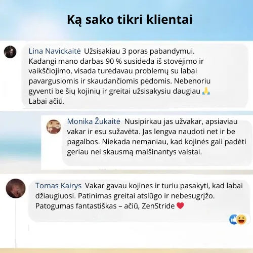 Zenstride® Kvėpuojančios kompresinės kojinės be skausmo kojoms ir pėdoms